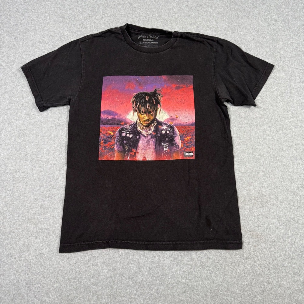 Juice Wrld Legends Never Die Graphic T-Shirt Mens Small Black Rap Tee Album Art